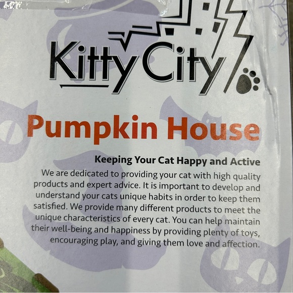 Kitty CITY NIB PUMPKIN HOUSE CORRUGATE SCRATCH BOARD STANDS UP TO HOURS OF - Picture 5 of 6